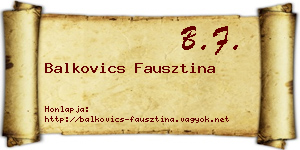 Balkovics Fausztina névjegykártya